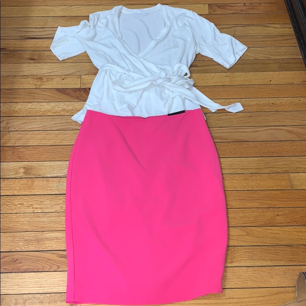 Hot pink pencil skirt!